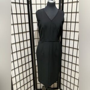 CLASSIQUES ENTIER Sleek Black Sleeveless SHEATH Dress, FULL BACK ZIPPER, SIZE 10